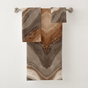minimalist scandinavian granite brown grey marble bath towel set