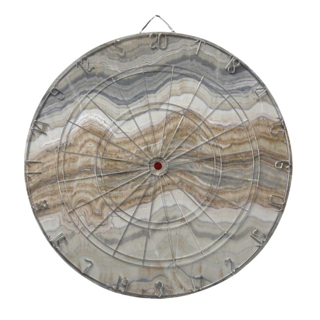 minimalist scandinavian granite brown grey marble dartboard (Front)
