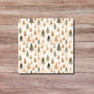 Minimalist Scandinavian Neutral Beige Tree Pattern Tile