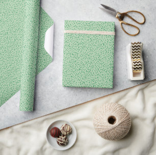Minimalist Scattered Green Dashes Wrapping Paper
