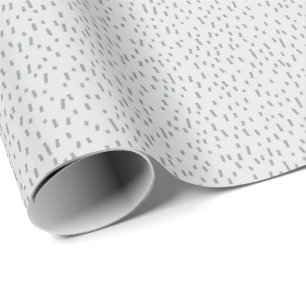 Minimalist Scattered Grey Dashes Wrapping Paper