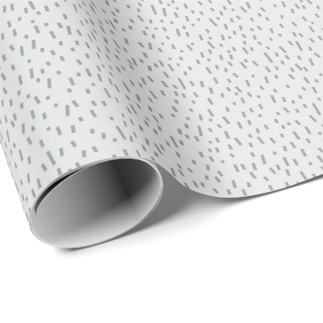 Minimalist Scattered Grey Dashes Wrapping Paper (Roll Corner)