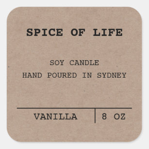 Minimalist Scented Soy Candle Kraft labels
