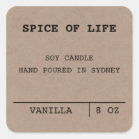 Minimalist Scented Soy Candle Kraft labels
