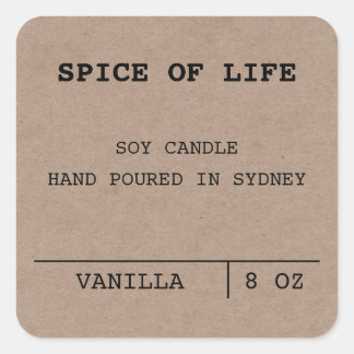 Minimalist Scented Soy Candle Kraft labels