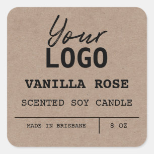 Minimalist Scented Soy Candle Logo Labels