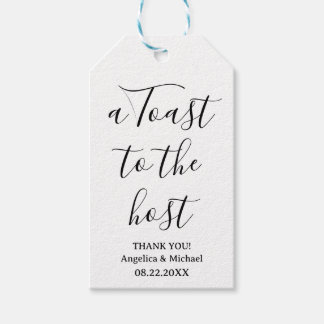 Minimalist Scrip Hostess Thank You Wine Bottle Tag