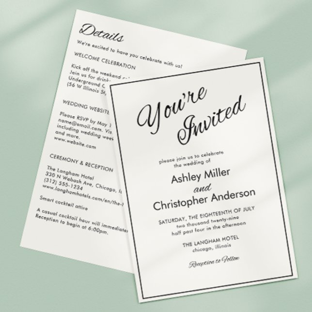 Minimalist Script All-in-One Wedding Invitation (Creator Uploaded)