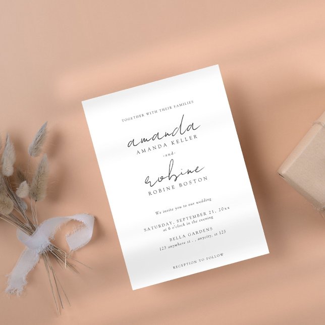 Minimalist Script and Serif Wedding Invitation (Creator Uploaded)