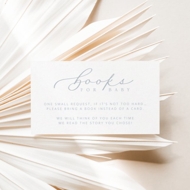 Minimalist Script Baby Shower Books For Baby Cards (Creator Uploaded)