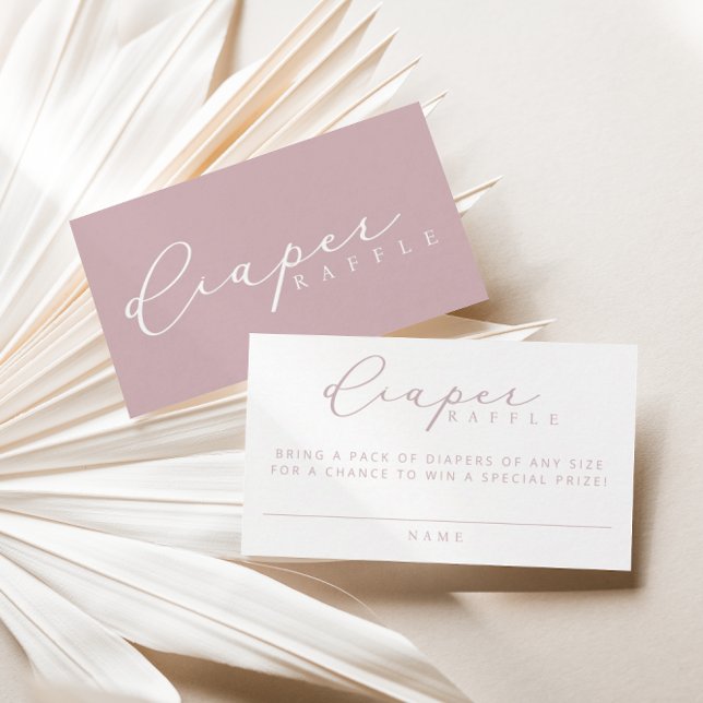 Minimalist Script Baby Shower Diaper Raffle Cards (Creator Uploaded)