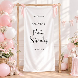 Minimalist Script Baby Shower Welcome Sign