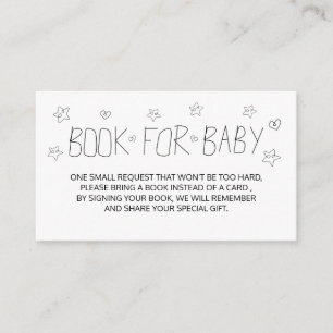 Minimalist Script Black Book For Baby Baby Shower Enclosure Card