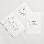 Minimalist Script Black & White Folded Wedding  Programme<br><div class="desc">Elegant Minimalist Script Black & White Folded Wedding Program. "Welcome" is in modern calligraphy style font. Personalise with your ceremony details in black and a thank you message on the back.</div>