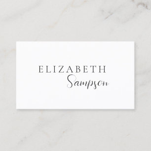 Minimalist Script Black & White QR Code Business Card