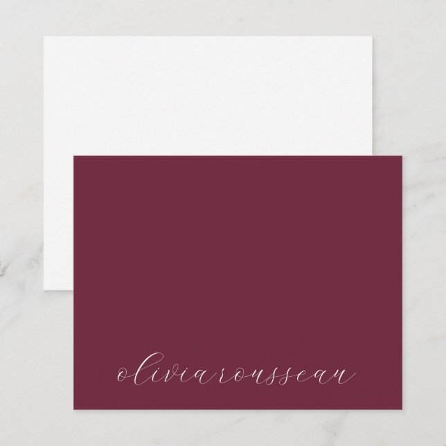 Minimalist Script Bordeaux Wine Card (Front/Back)