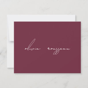Minimalist Script Bordeaux Wine Personalised Card