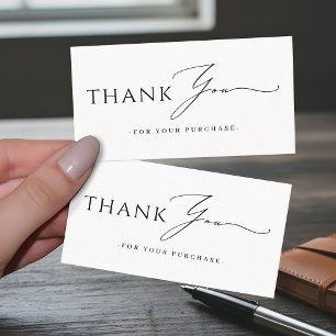 Minimalist Script Branded Modern Thank You Business Card
