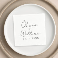Minimalist Script Bride Groom Names