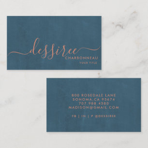 Minimalist Script Burnt Sienna Dusty Blue Business Card