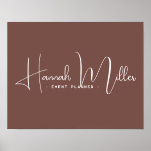 Minimalist Script Business   Custom Name Poster
