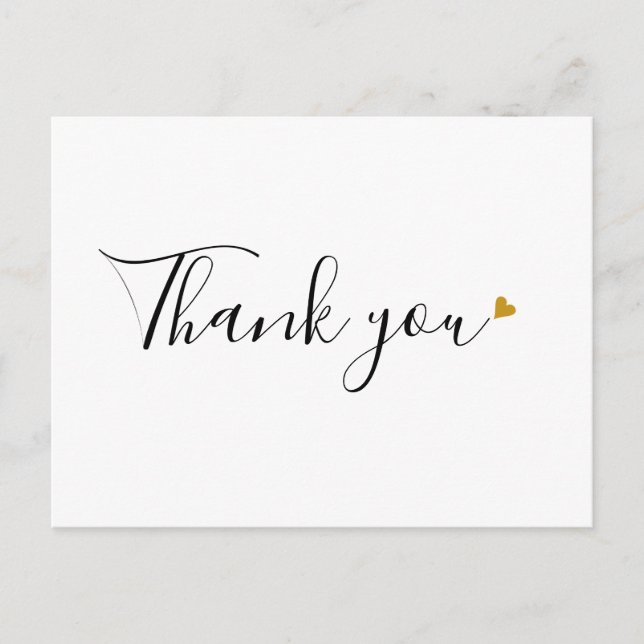 Minimalist Script Business Thank You Postcard (Front)