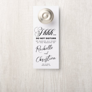 Minimalist Script Calligraphy Wedding Guest Door Hanger