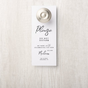 Minimalist Script Calligraphy Wedding Guest Door Hanger
