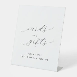 Minimalist Script Cards & Gifts Wedding Pedestal Sign