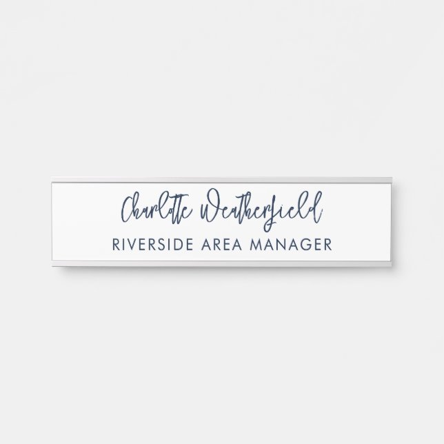 Minimalist Script Company Personnel Staff Door Sign (Front)