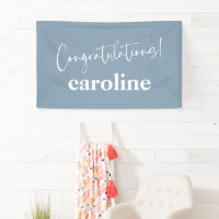 Minimalist Script Custom Congratulation Dusty Blue