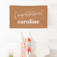 Minimalist Script Custom Congratulation Terracotta