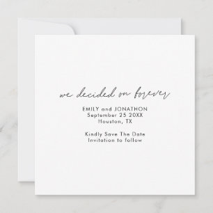 Minimalist Script Decided on Forever Square Save The Date