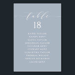 Minimalist Script Dusty Blue Wedding Seating Plan Table Number<br><div class="desc">Elevate your event with our customisable table cards featuring minimalist typography. Designed to seamlessly blend with any decor, these modern table cards offer a stylish and personal touch to your special occasion. Whether you're celebrating a wedding, birthday, graduation, baby shower, or any other memorable event, our table cards can be...</div>