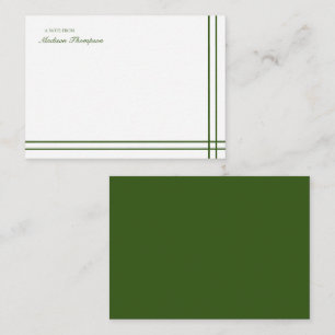 Minimalist Script Emerald Green Double Border Card