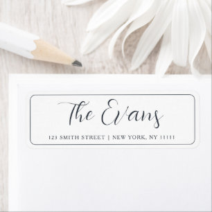 Minimalist Script Family Name Return Address Label