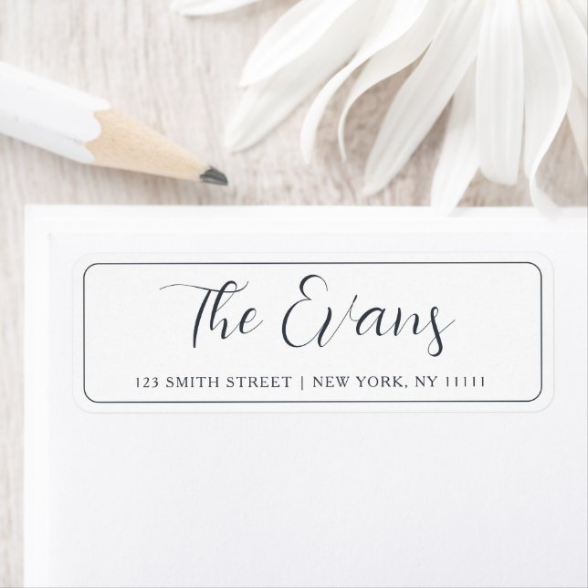 Minimalist Script Family Name Return Address Label (Insitu)