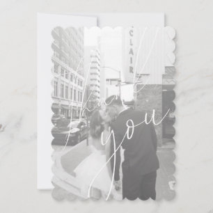 Minimalist Script Flat Photo Thank You Card
