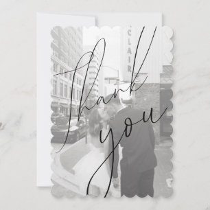 Minimalist Script Flat Photo Thank You Card