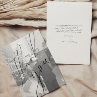Minimalist Script Flat Photo Thank You Card