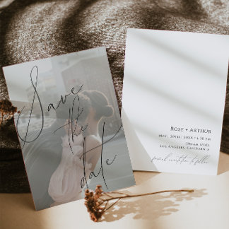 Minimalist Script Flat Save the date Card