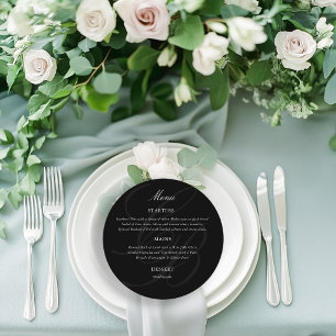 Minimalist Script Font Monogram Elegant Wedding Menu