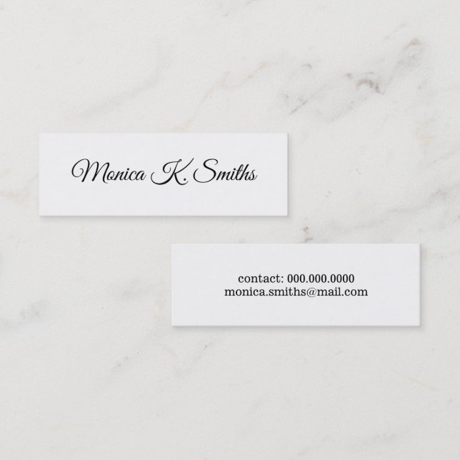 minimalist script-font-style elegant & modern mini business card (Front/Back)
