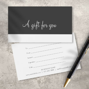 Minimalist Script Gift Certificate