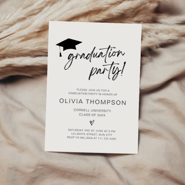 Minimalist Script Graduation Invitation (Creator Uploaded)