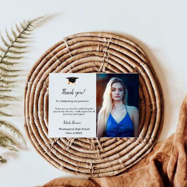 Minimalist  Script graduation thank you message Card (Creator Uploaded)