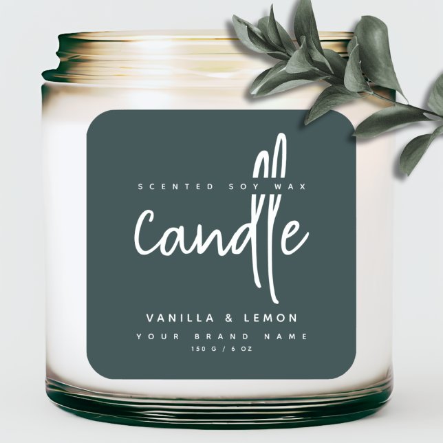 Minimalist script green product label sticker (Creator Uploaded)