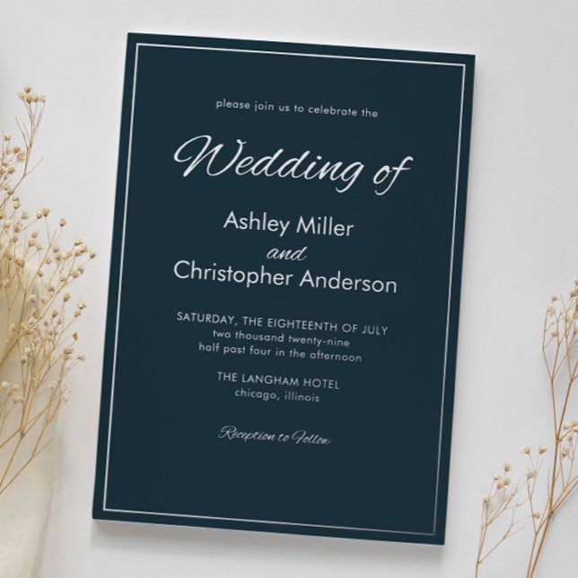 Minimalist Script Gunmetal Blue Wedding (Creator Uploaded)