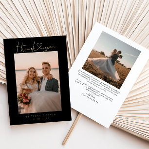 Minimalist Script Heart Wedding Photo Card