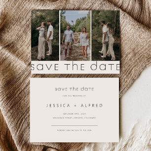 Minimalist Script Horizontal Wedding Photo Save The Date